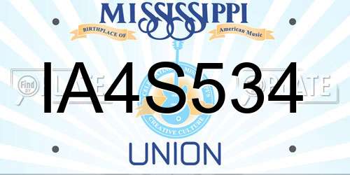 IA4S534 Mississippi License Plate