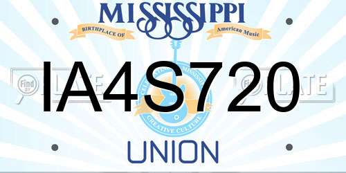 IA4S720 Mississippi License Plate