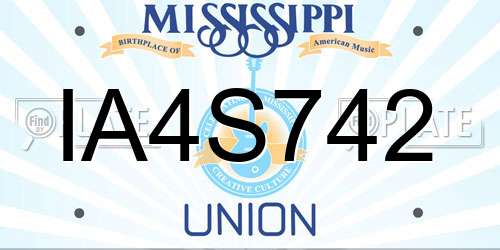 IA4S742 Mississippi License Plate