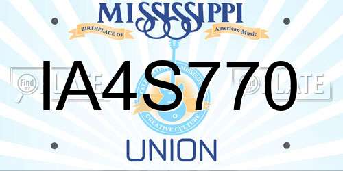 IA4S770 Mississippi License Plate