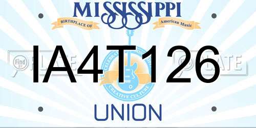 IA4T126 Mississippi License Plate
