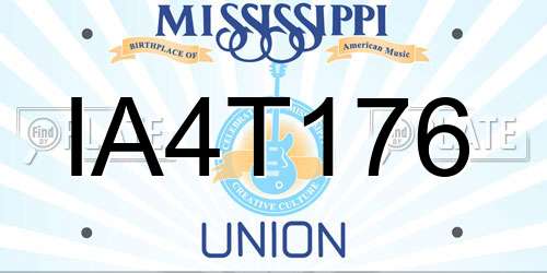 IA4T176 Mississippi License Plate