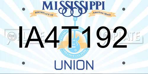 IA4T192 Mississippi License Plate
