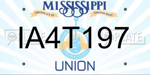 IA4T197 Mississippi License Plate