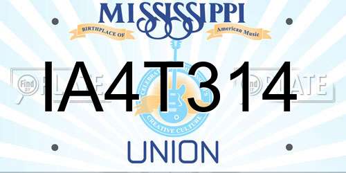 IA4T314 Mississippi License Plate