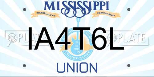 IA4T6L Mississippi License Plate