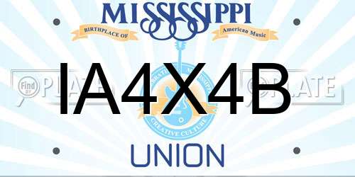IA4X4B Mississippi License Plate