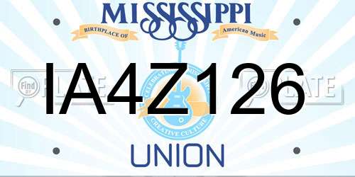 IA4Z126 Mississippi License Plate