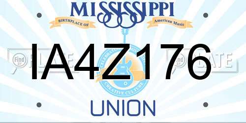 IA4Z176 Mississippi License Plate