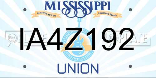 IA4Z192 Mississippi License Plate