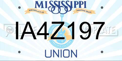 IA4Z197 Mississippi License Plate