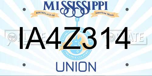 IA4Z314 Mississippi License Plate
