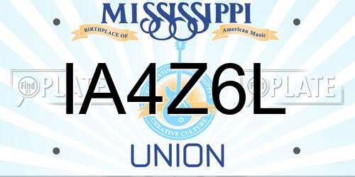 IA4Z6L Mississippi License Plate