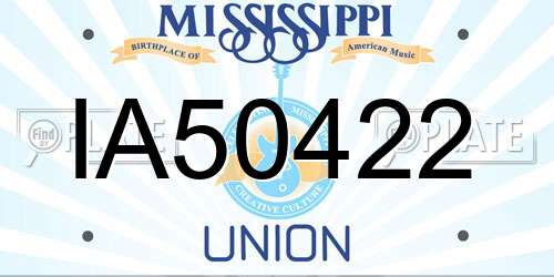 IA50422 Mississippi License Plate