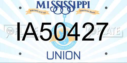 IA50427 Mississippi License Plate