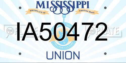 IA50472 Mississippi License Plate