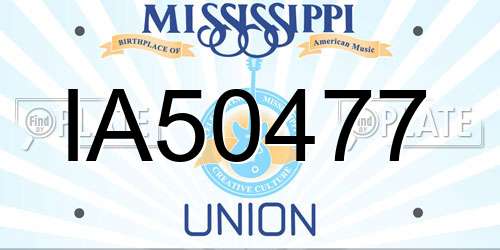 IA50477 Mississippi License Plate