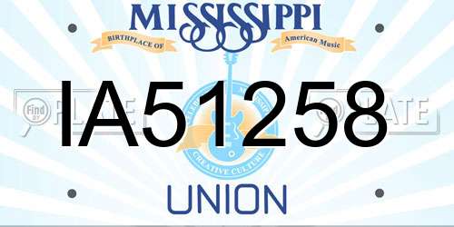 IA51258 Mississippi License Plate