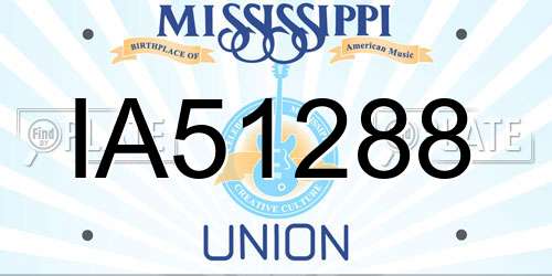 IA51288 Mississippi License Plate