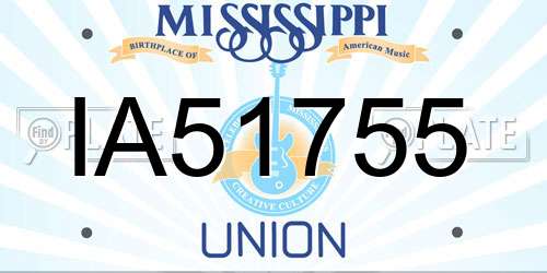 IA51755 Mississippi License Plate