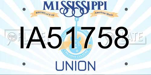 IA51758 Mississippi License Plate