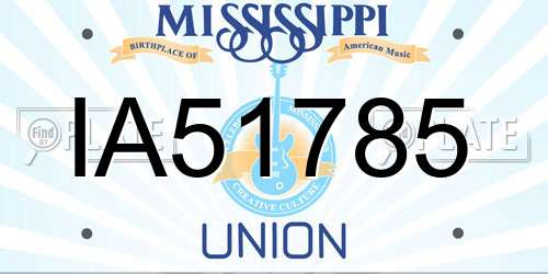 IA51785 Mississippi License Plate