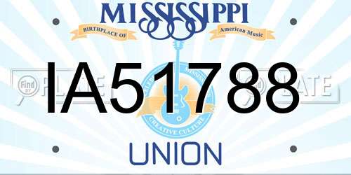 IA51788 Mississippi License Plate