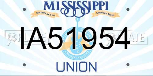 IA51954 Mississippi License Plate