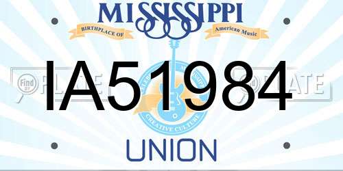 IA51984 Mississippi License Plate