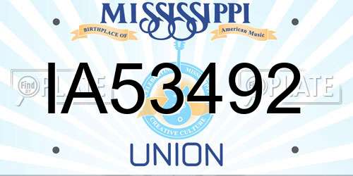 IA53492 Mississippi License Plate