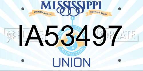 IA53497 Mississippi License Plate