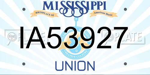 IA53927 Mississippi License Plate