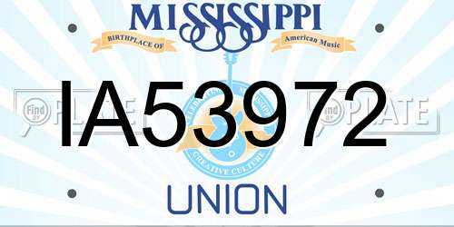 IA53972 Mississippi License Plate