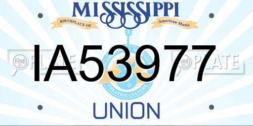 IA53977 Mississippi License Plate