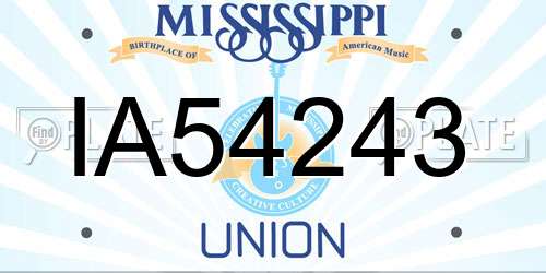 IA54243 Mississippi License Plate