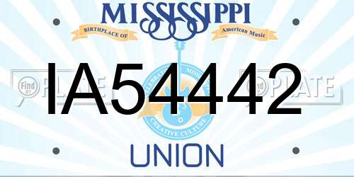 IA54442 Mississippi License Plate