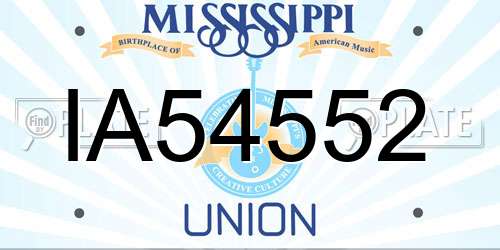IA54552 Mississippi License Plate