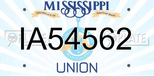 IA54562 Mississippi License Plate