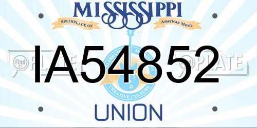 IA54852 Mississippi License Plate