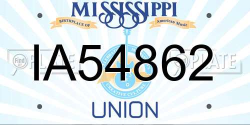 IA54862 Mississippi License Plate