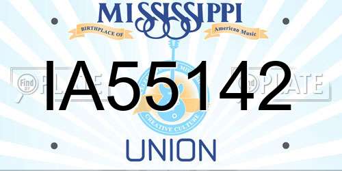 IA55142 Mississippi License Plate