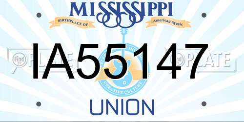 IA55147 Mississippi License Plate