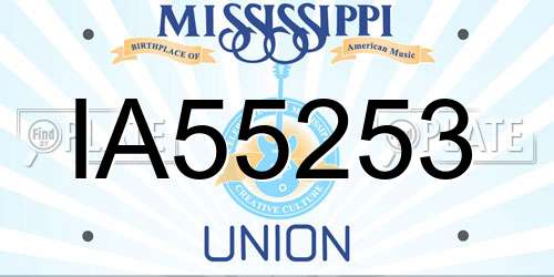 IA55253 Mississippi License Plate