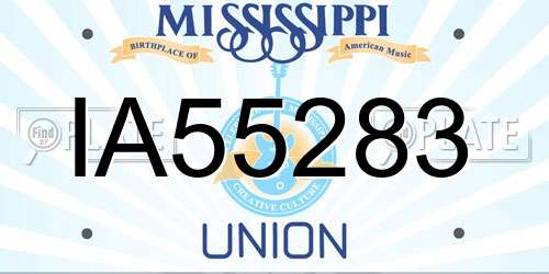 IA55283 Mississippi License Plate