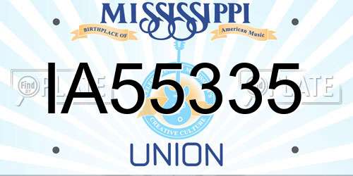 IA55335 Mississippi License Plate