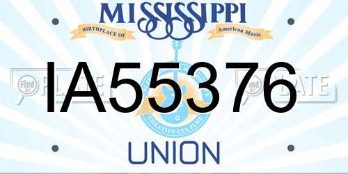 IA55376 Mississippi License Plate