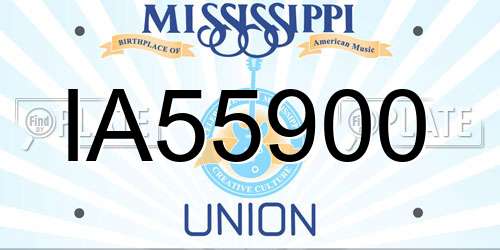 IA55900 Mississippi License Plate