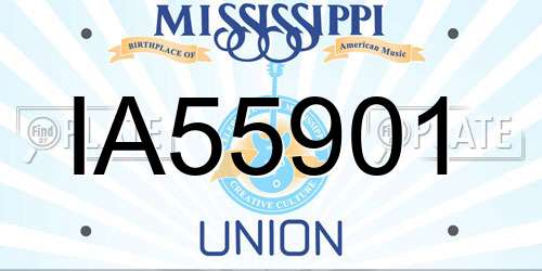 IA55901 Mississippi License Plate