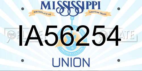 IA56254 Mississippi License Plate