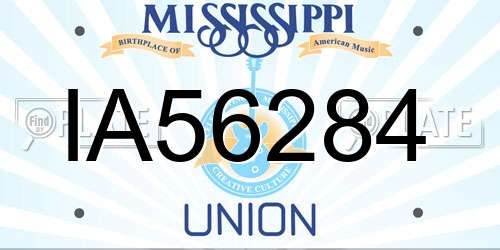 IA56284 Mississippi License Plate